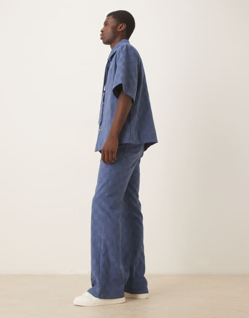 Sister Jane Unisex checkerboard denim jeans co-ord in blue, 3 of 5