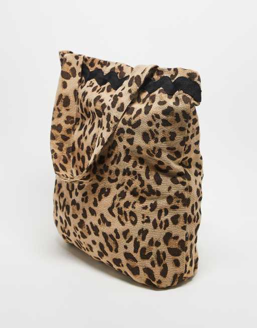 Sister Jane unisex contrast tote bag in leopard print, 3 of 3