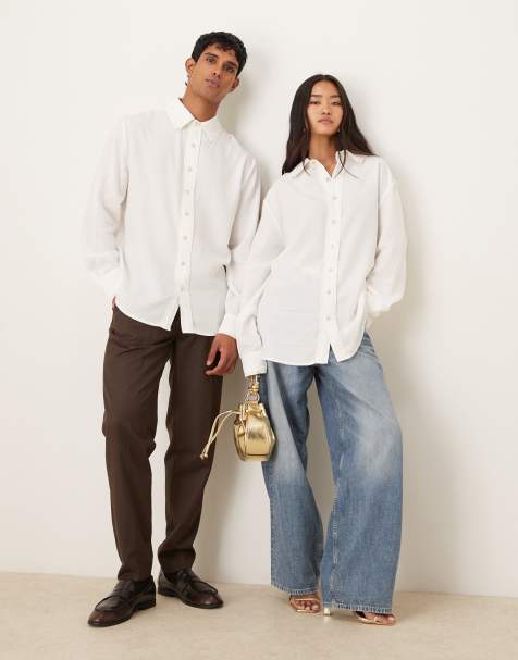 Sister Jane Unisex double collar shirt in ivory - view 1