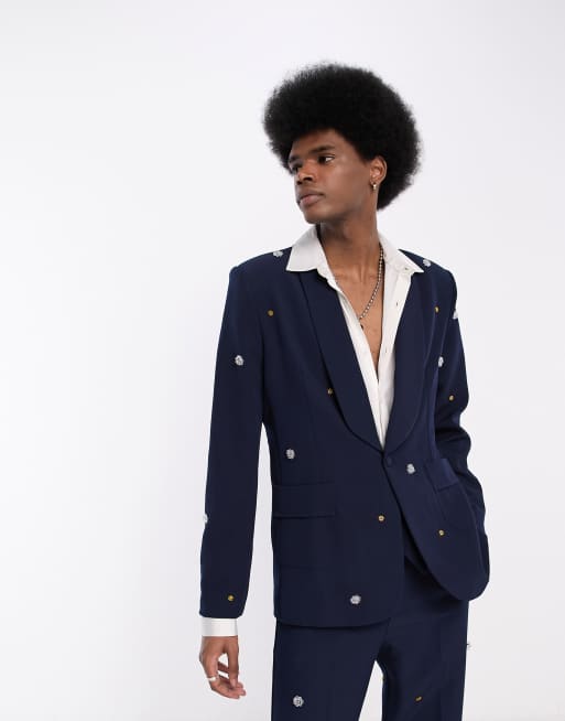 Sister Jane Unisex embellished blazer in navy - part of a set