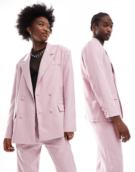 ASOS LUXE suit blazer in light pink