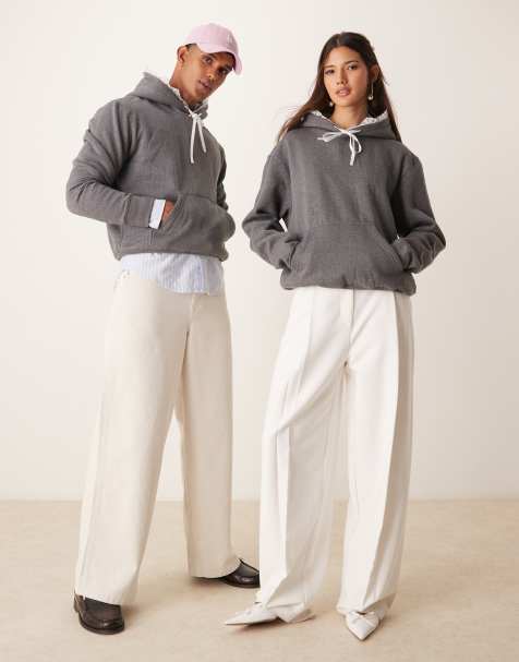 Sister Jane unisex  lace trim hoodie in grey - view 1