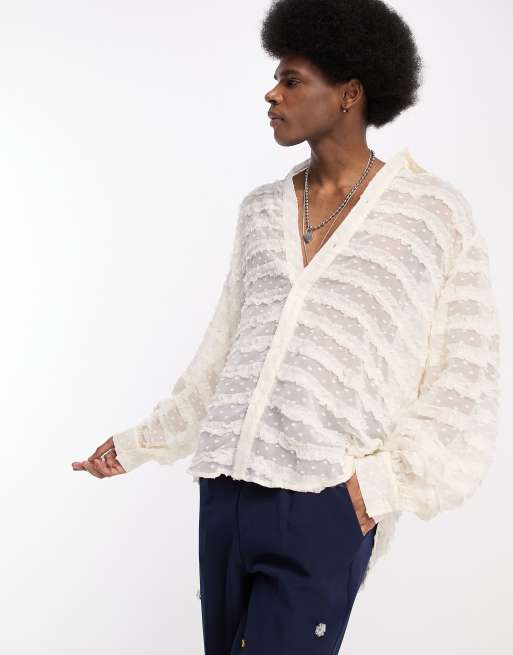 Sister Jane Unisex ruffle shirt in white