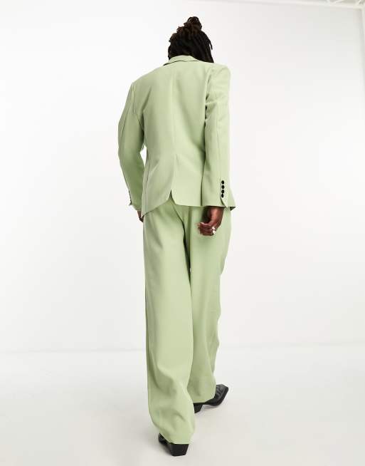 Sister Jane Unisex tailored 70s suit trouser co-ord in sage