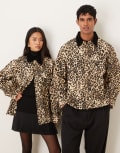[sister jane] Sister Jane Unisex worker jacket in leopard print-Neutral M Plus TAN