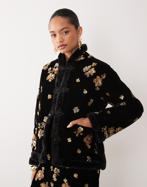 Sister Jane velvet embellished co-ord in black, 2 of 3