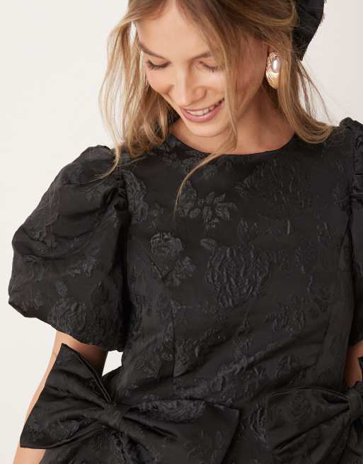 Sister Jane - Vestito corto nero con fiocco, 2 di 4