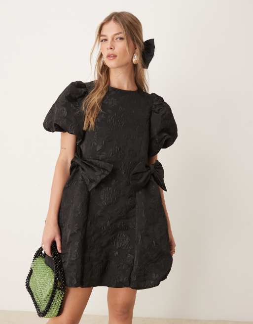Sister Jane - Vestito corto nero con fiocco, 4 di 4