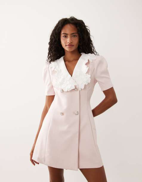 Sister Jane - Vestito corto rosa con colletto a contrasto e bottoni - view 1