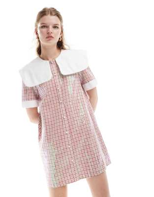 Sister Jane - Vestito corto rosa in jacquard con rose