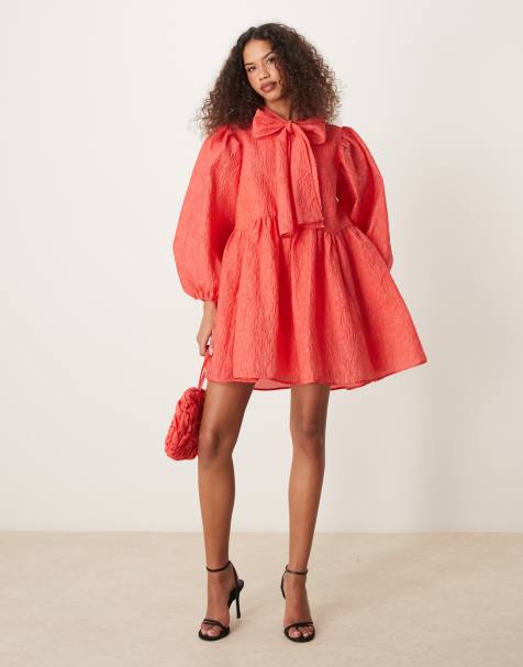 Sister Jane - Vestito corto rosso con fiocco oversize - view 1