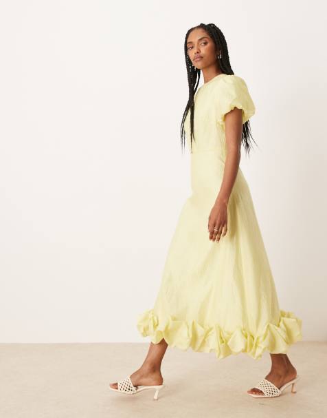Sister Jane - Vestito lungo giallo limone a palloncino con maniche a sbuffo - view 1