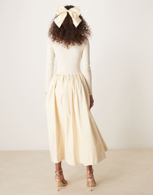 Sister Jane - Vestito midi aderente color crema con tasche, 3 di 4