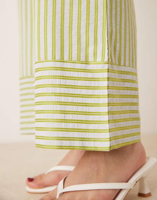 Sister Jane wide leg striped pants in green - part of a set