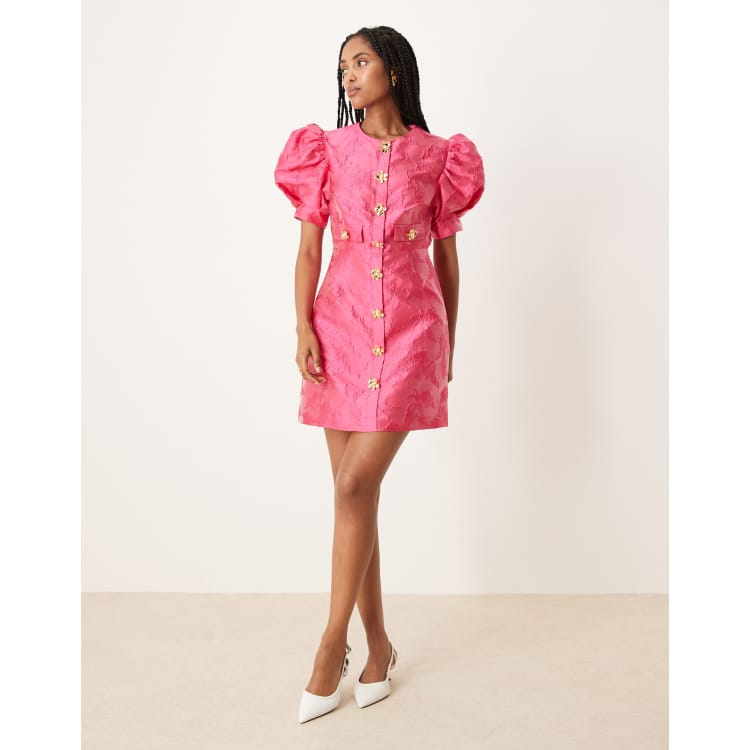 Sister Jane x ASOS Anemone jaquard mini dress in fuchsia | ASOS