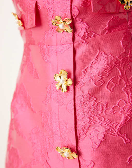 Sister Jane x ASOS – Anemone – Minikleid in Fuchsia mit Jacquard-Muster , 3 von 4