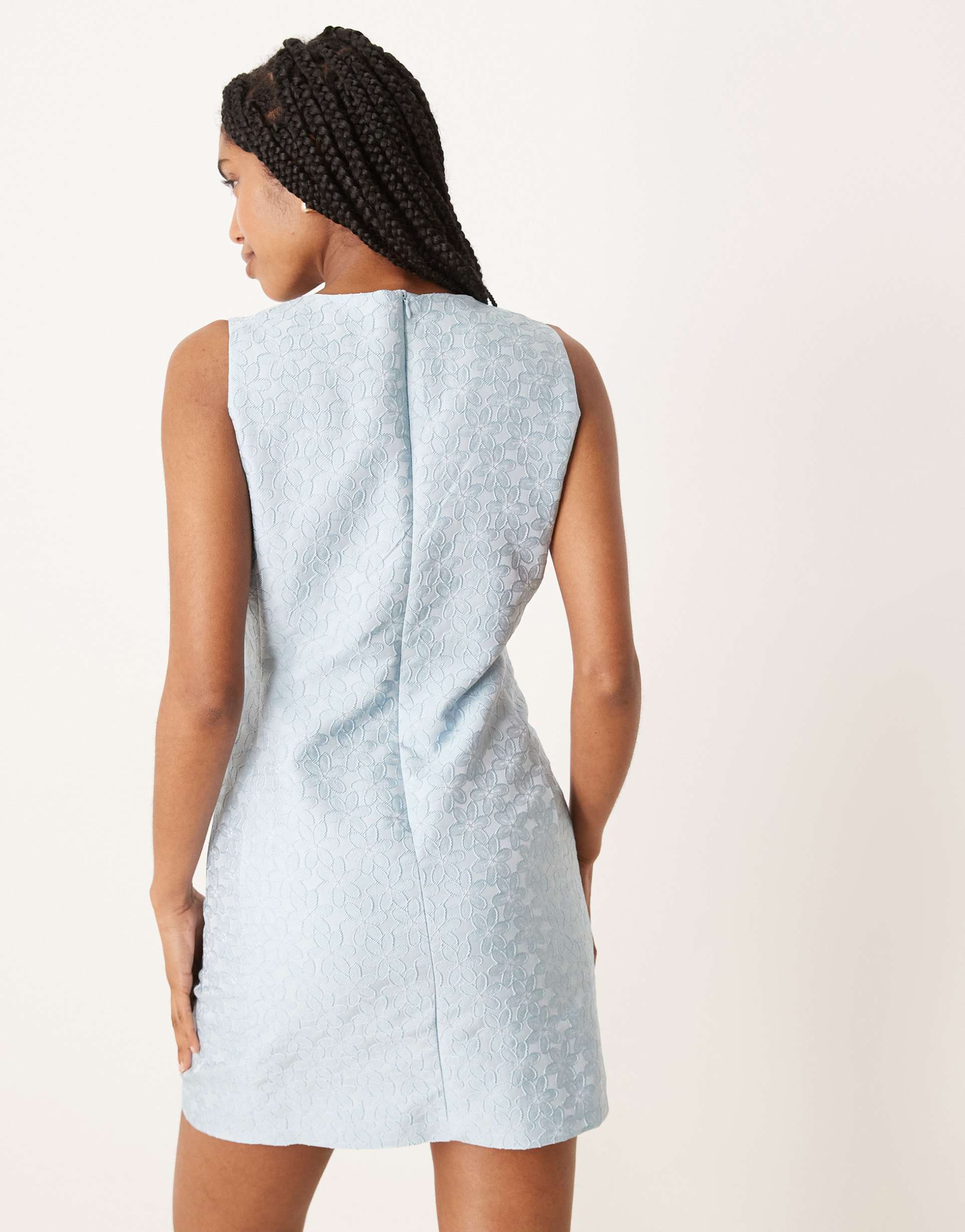 sister jane x asos bow front mini dress in pale blue