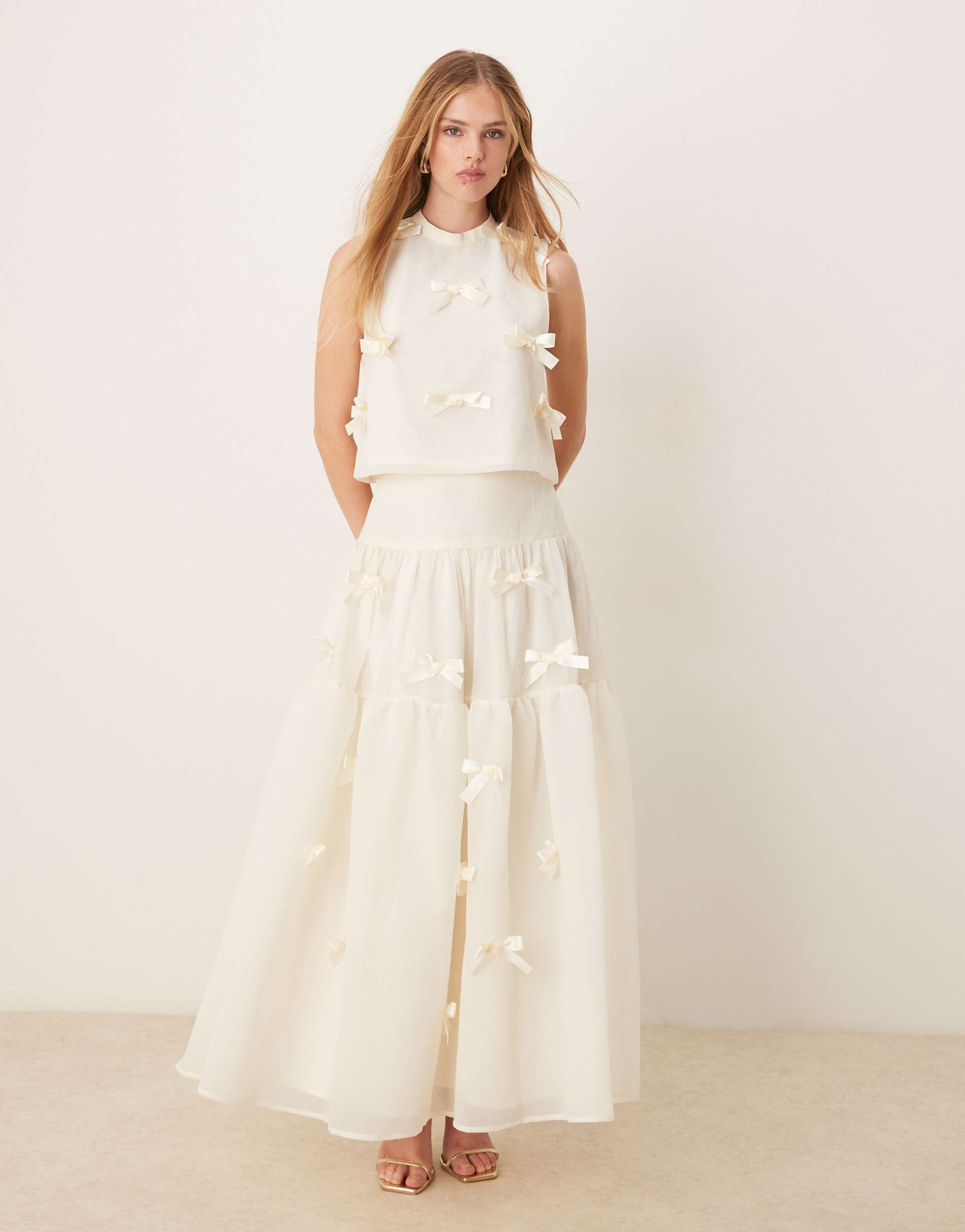 sister jane x asos bow top in white
