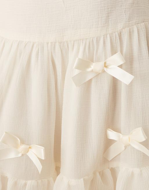 Sister Jane x ASOS - Jupe mi-longue à détails nœuds - Blanc, 5 de 5