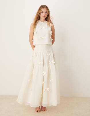 Sister Jane x ASOS - Oberteil in Weiß mit Schleifenverzierungen