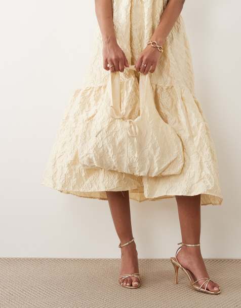 Sister Jane Yarrow Jacquard dress and grab bag set in yellow gold - view 1