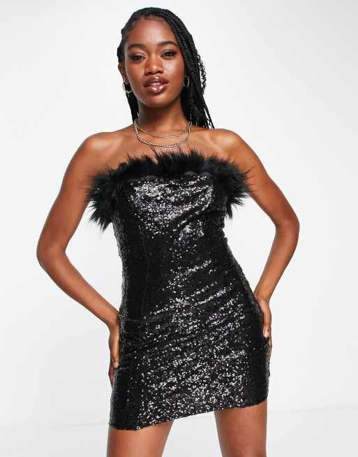 Black dress glitter sale