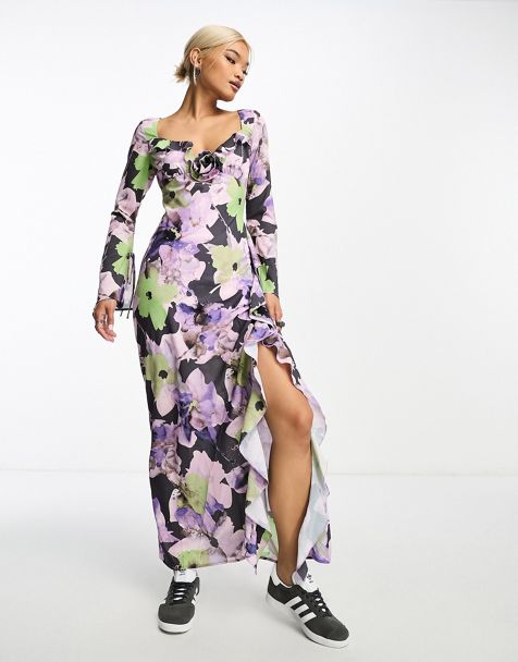 Desired Black Floral Maternity Cami Midi Dress with Twist Plunge – Club L  London - USA