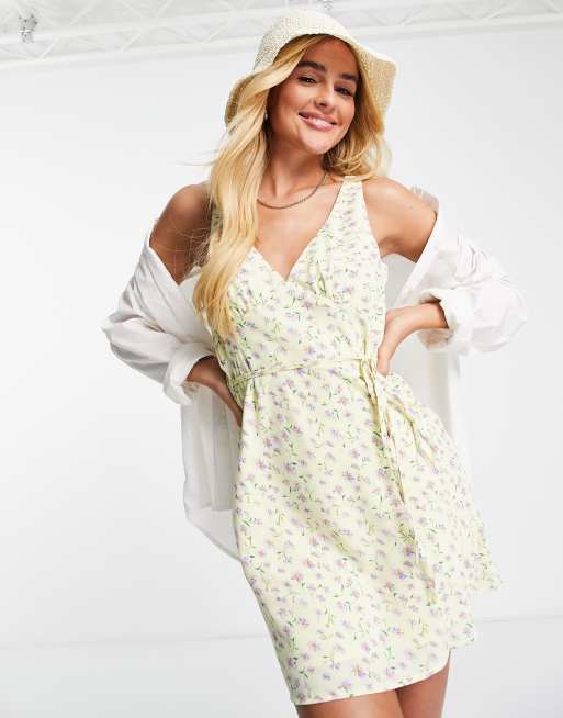 Sisters Of The Tribe mini slip dress in lilac ditsy floral 