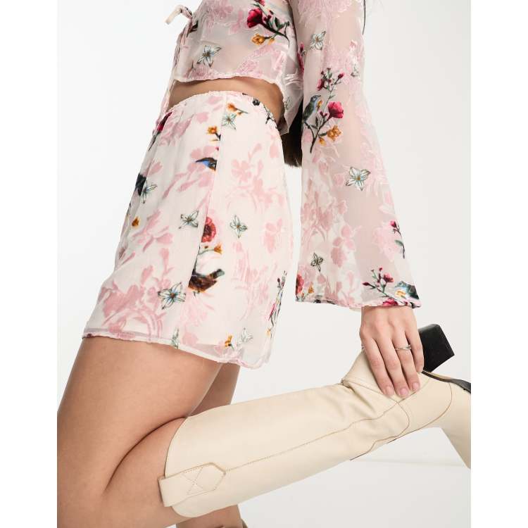 cache coeur multi patterntiered skirt OP