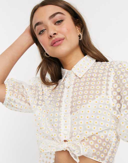 Sheer store daisy top