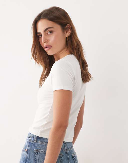 Six Stories - Baby tee met Wifey- en hoefijzerprint in wit, 4 van 4