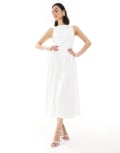 [Six Stories] Six Stories Bridal drop waist midaxi dress in ivory-White 34 Ivory