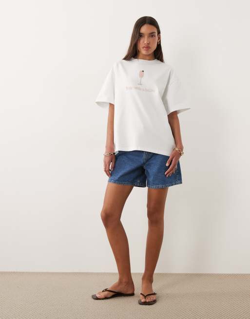 Six Stories Bridal embellished beaded "bride needs a bellini" t-shirt in white, 3 of 4