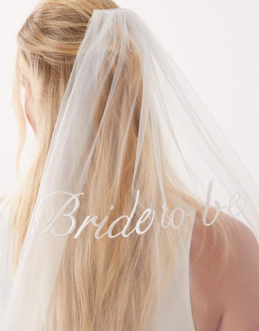 Six Stories Bridal embroidered veil in white, 3 of 3