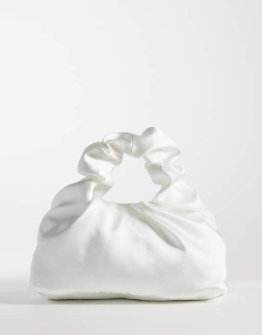 Six Stories – Bridal – Kleine Satin-Tasche in Weiß mit Schleife, 4 von 4