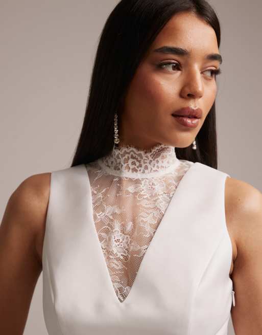 perfect lace dress Allover Lace A-line Bridal Slit Gown by Adrianna Papell 31297