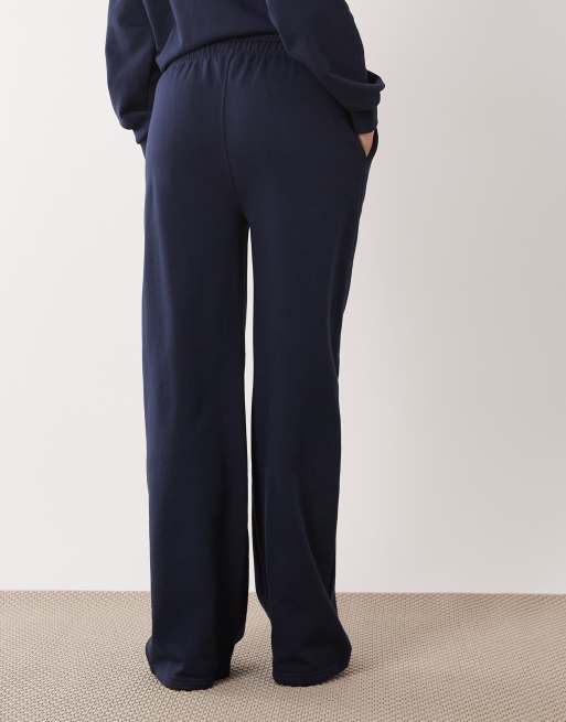 Six Stories Bridal script 'Wifey Club' sweat pants co-ord in navy, 3 of 5