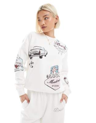 Bridal Vegas sweatshirt in ivory-White