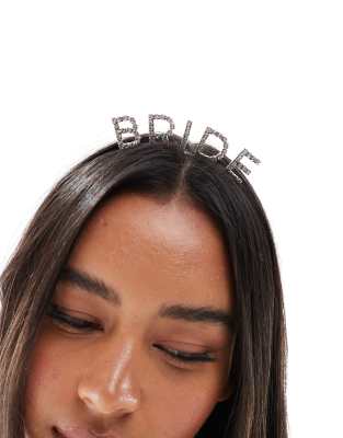 Bride rhinestone headband in silver