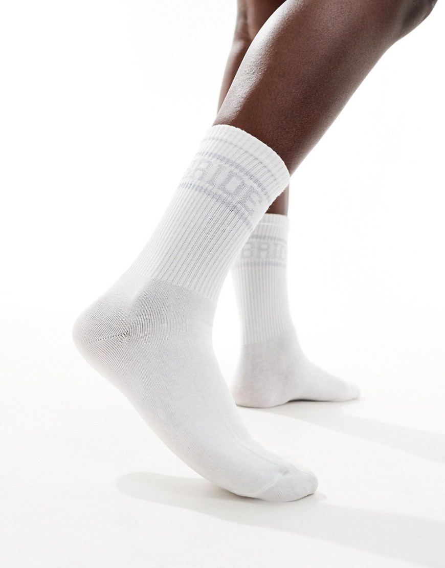 Six Stories Bride socks in white and silver-Multi