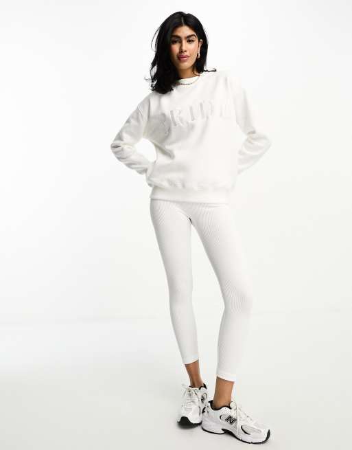 Six Stories bride statement sweatshirt in white, 2 of 4