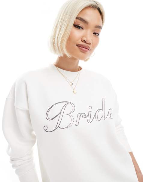 Six Stories Bride sweatshirt in ivory (part of a set) - view 1