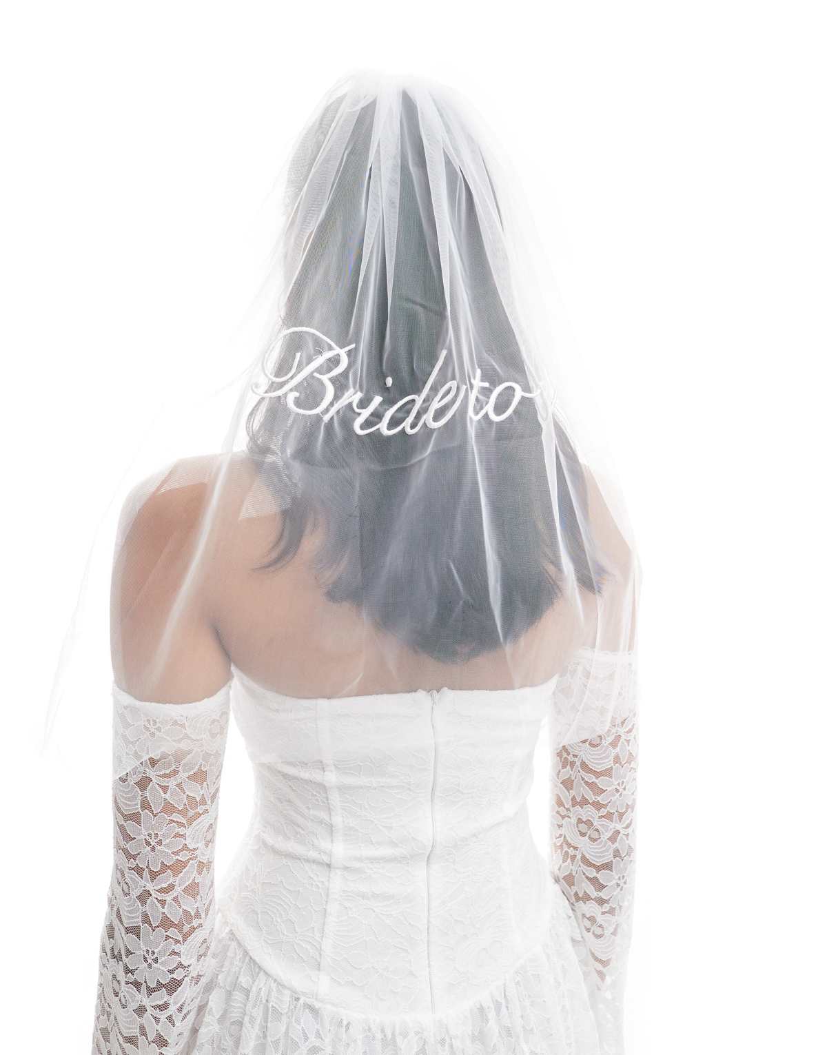 Six Stories Bride to Be tulle veil in ivory