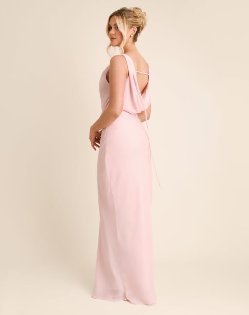 open lace back dress Simple Short A-line Sweetheart Pink Bridesmaid Dress  BIZTUNNEL