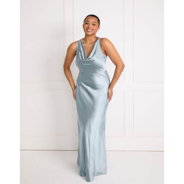 pale blue satin bridesmaid dresses Sky Blue Bridesmaid Dresses