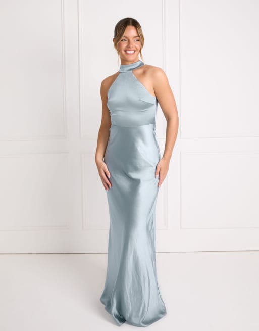 pale blue satin bridesmaid dresses Elegant Off Shoulder A-line Light Blue Bridesmaid Dresses Online, BG39