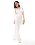 [Six Stories] Six Stories Bridesmaid satin ruched cami maxi dress in powder pink 42 Powder Pink