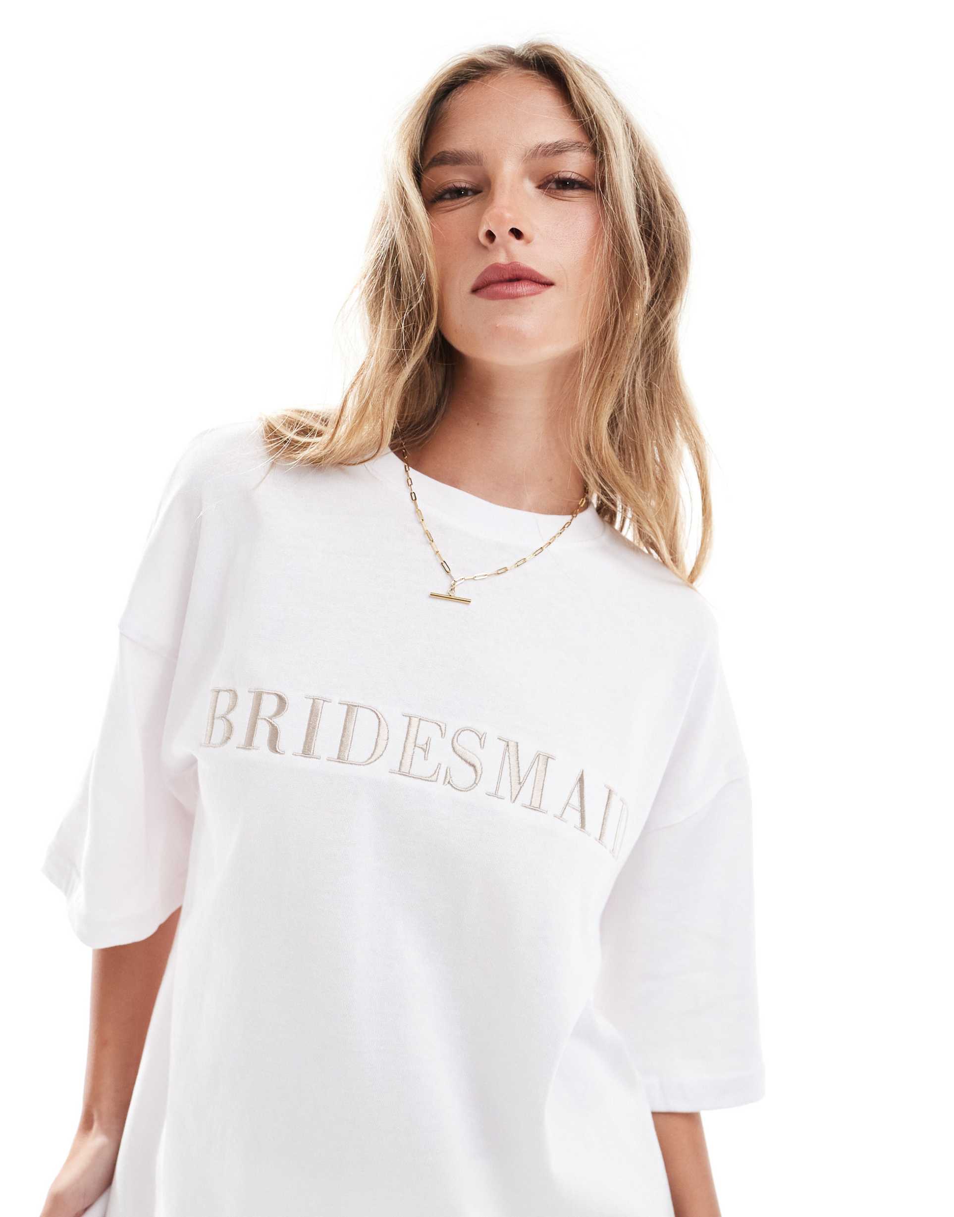 six stories bridesmaid statement tee in white