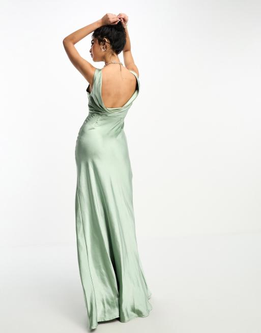 Cowl back best sale satin dress