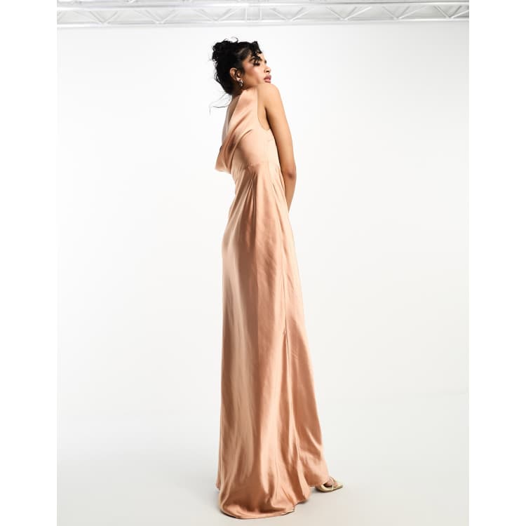 Asos peach store bridesmaid dress